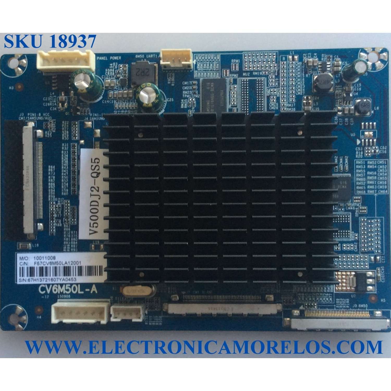 TARJETA INTERFACE / WESTINGHOUSE F57CV6M50LA12001 / CV6M50L-A / 10011008 / V500DJ2-QS5 / 67H13721607 / E198681 / PANEL V500DJ2-QS5 / D500D3-GG66-COX / MODELOS WD50UC4300 TW-01931-C050G / WD50UC4300